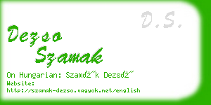 dezso szamak business card